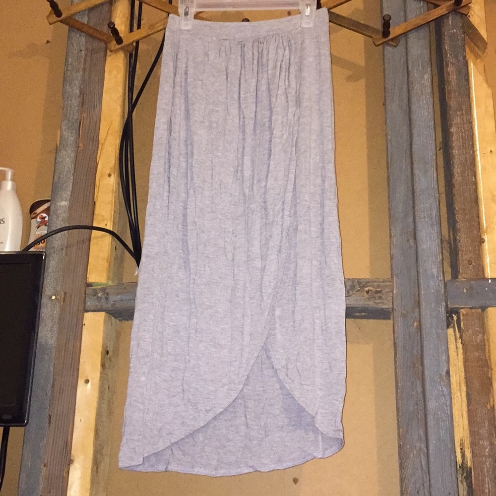 Grey Slit Skirt
